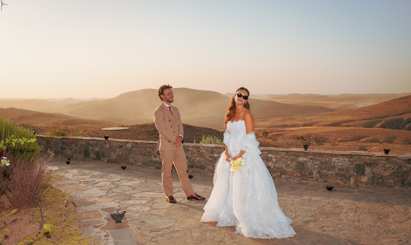 Golden hour on the desert terrace